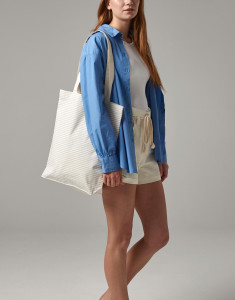 Pruhovaná nákupná taška z organickej bavlny - Westford Mill