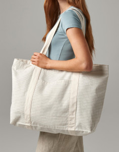 Pruhovaná nákupná taška z organickej bavlny - Westford Mill
