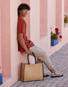 Klasická nákupná taška z prírodnej škrobenej juty - Westford Mill