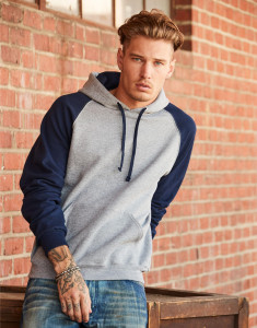 NuBlend Colour Block Raglan mikina s kapucňou - Jerzees