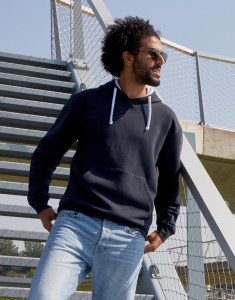 Originals kontrastná pánska mikina s kapucňou - SG