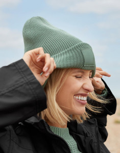 Deep Cuffed Tonal Patch Beanie - Beechfield