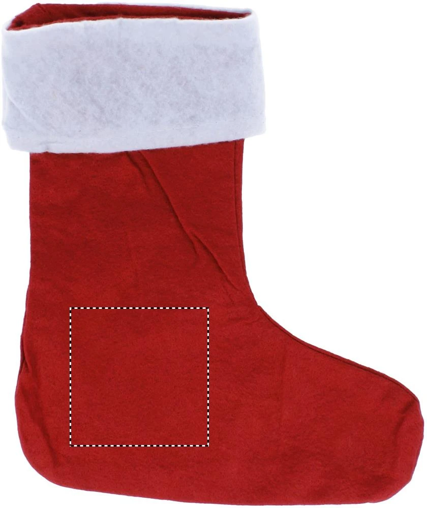 Vianočné ponožky – červená – tlačová plocha – BACK RED PART