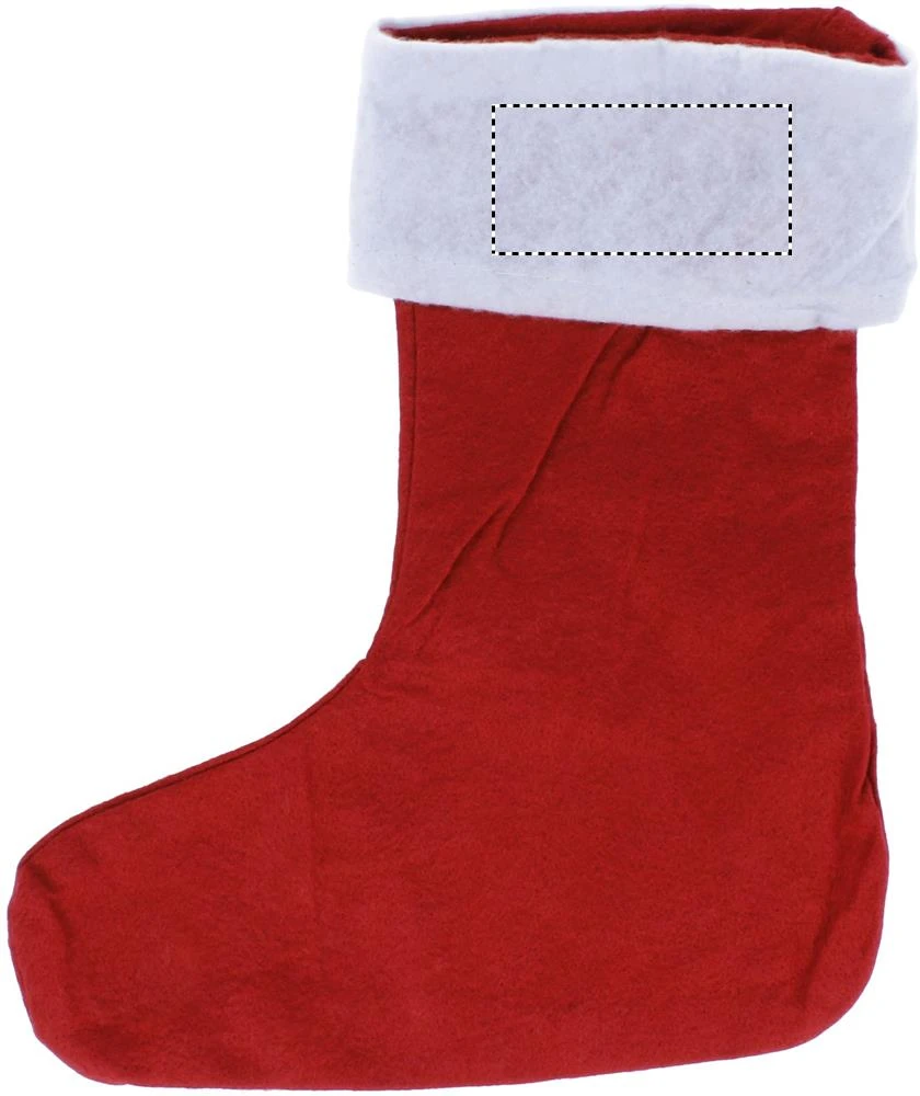 Vianočné ponožky – červená – tlačová plocha – FRONT WHITE PART