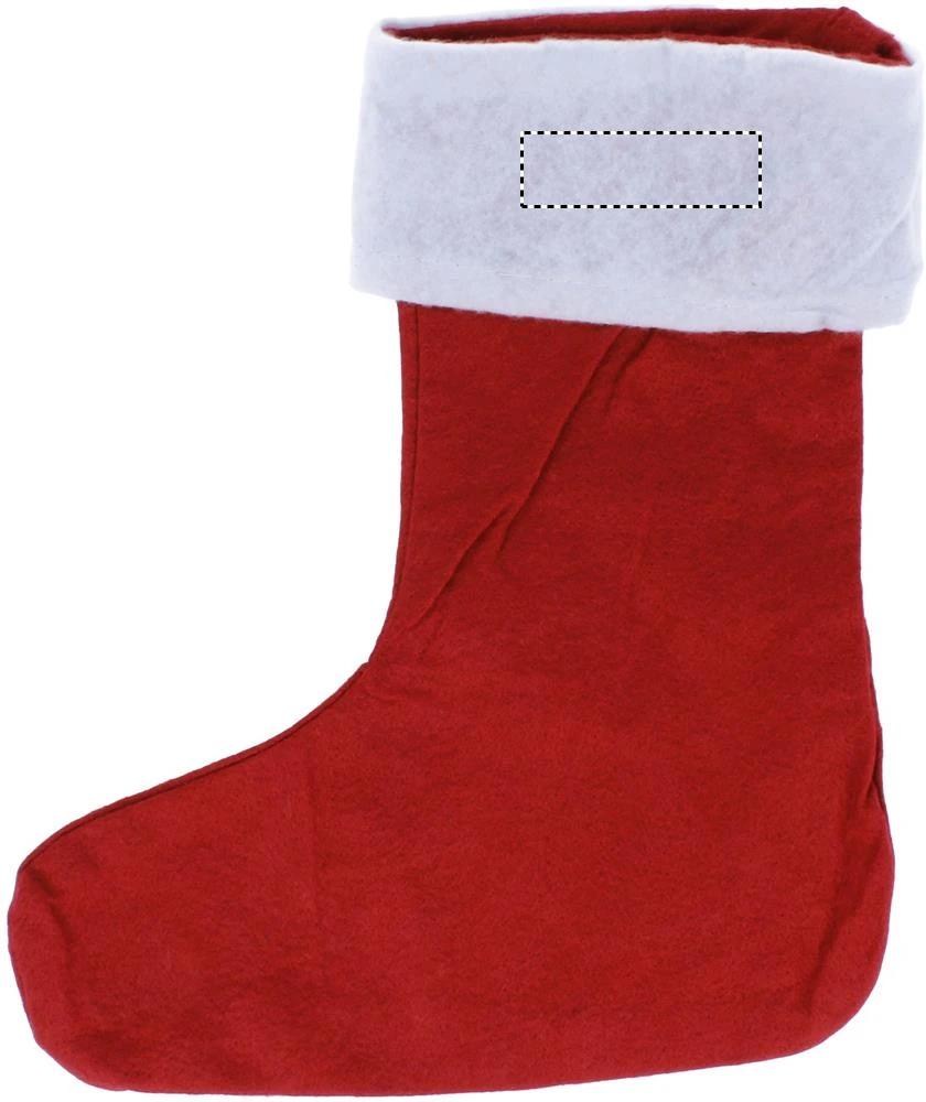 Vianočné ponožky – červená – tlačová plocha – FRONT WHITE PART E