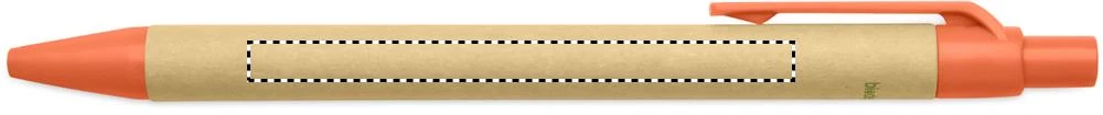 EKO guľôčkové pero – oranžová – tlačová plocha – BARREL R HANDED PD