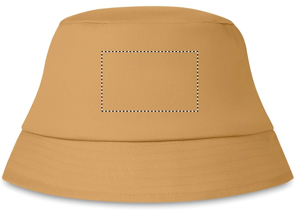 Slnečný klobúk – khaki – tlačová plocha – Predná strana
