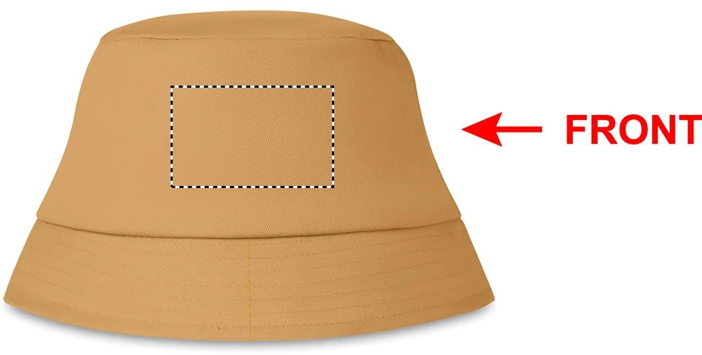 Slnečný klobúk – khaki – tlačová plocha – Vpravo