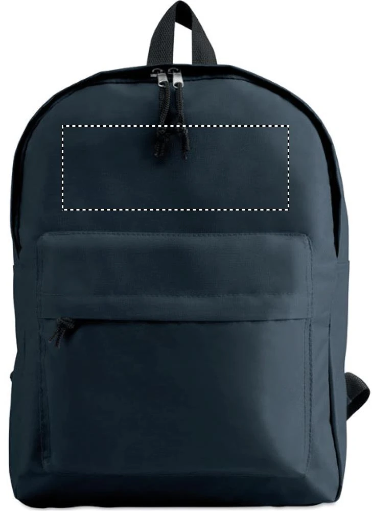 Batoh s vonkajším vreckom – modrá – tlačová plocha – FRONT ABOVE POCKET