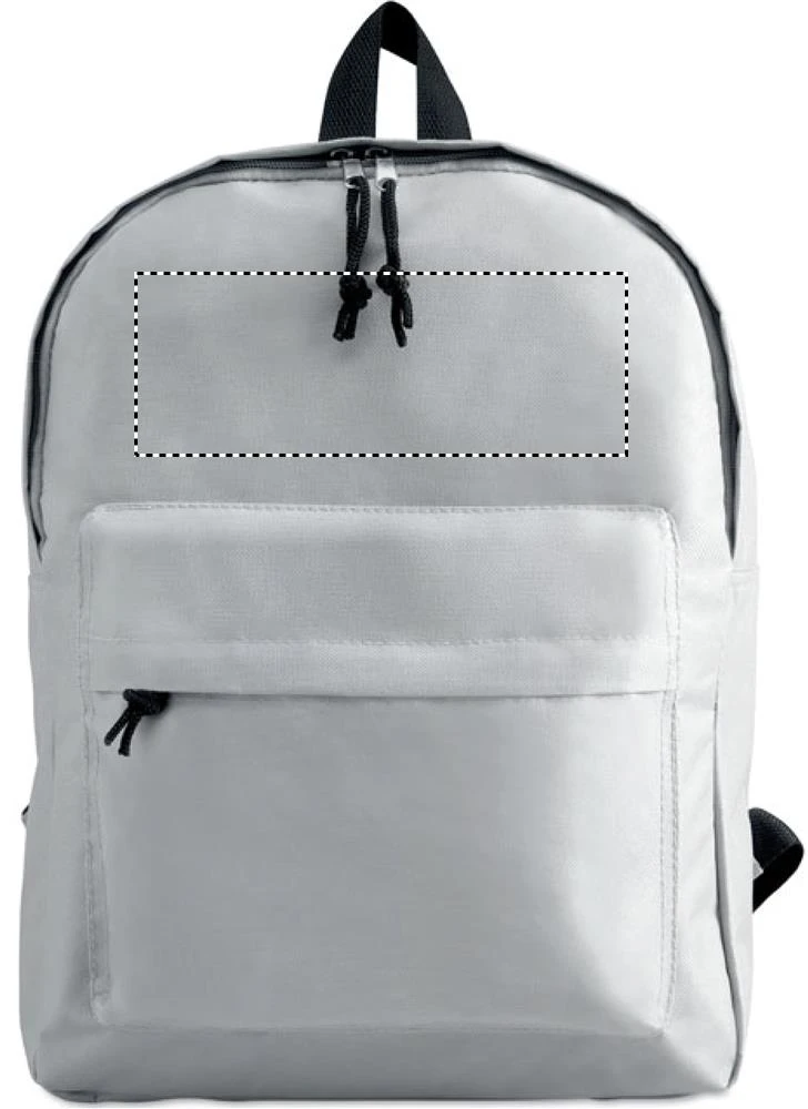 Batoh s vonkajším vreckom – bílá – tlačová plocha – FRONT ABOVE POCKET