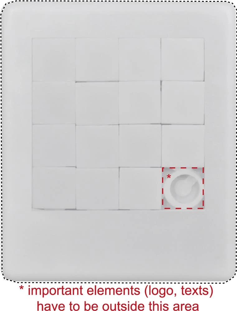 Plastové puzzle – bílá – tlačová plocha – Predná strana – digitálna tlač