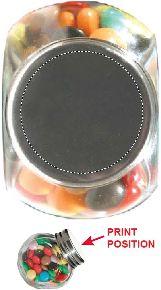 30 g čokoládok – vícebarevné – tlačová plocha – CAP