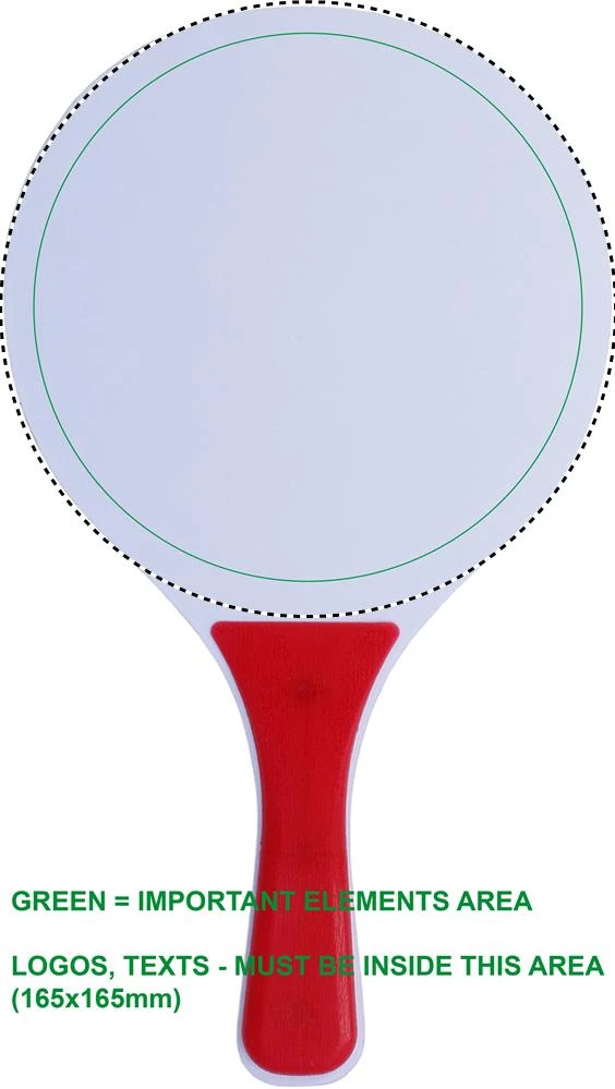 Plážový tenisový set – červená – tlačová plocha – RACKET 2 FRONT PD