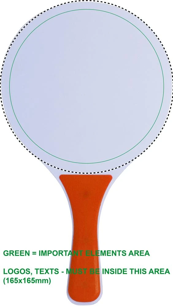 Plážový tenisový set – oranžová – tlačová plocha – RACKET 2 FRONT PD