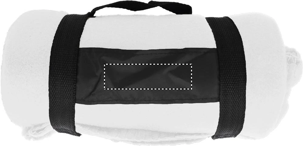 Fleecová deka s popruhmi – bílá – tlačová plocha – BLACK STRAP