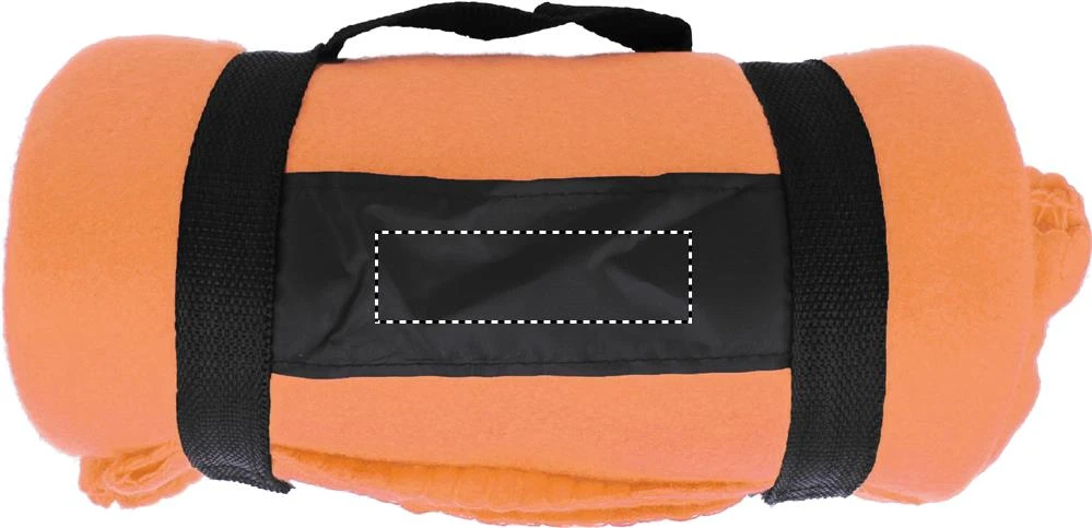 Fleecová deka s popruhmi – oranžová – tlačová plocha – BLACK STRAP