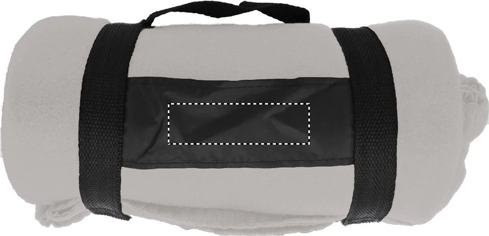 Fleecová deka s popruhmi – matná stříbrná – tlačová plocha – BLACK STRAP
