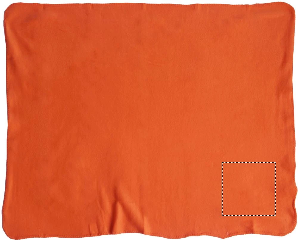 Fleecová deka s popruhmi – oranžová – tlačová plocha – BLANKET