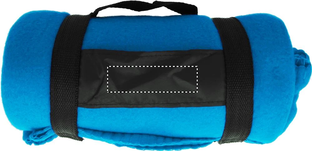 Fleecová deka s popruhmi – královská modř – tlačová plocha – BLACK STRAP BACK
