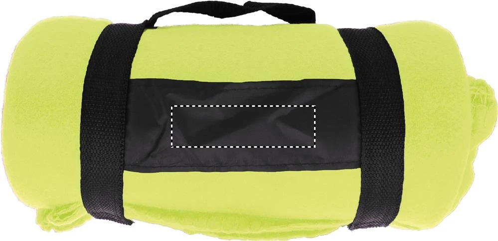 Fleecová deka s popruhmi – limetková – tlačová plocha – BLACK STRAP BACK