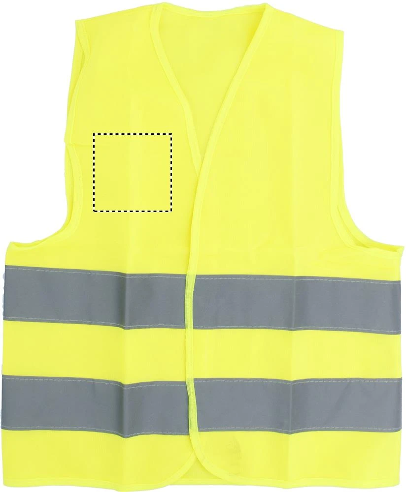 Detská bezpečnostná vesta – žlutá – tlačová plocha – RIGHT CHEST