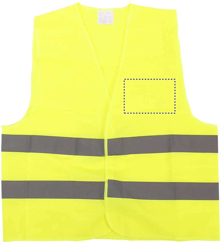 Pletená vesta – žlutá – tlačová plocha – Predná strana