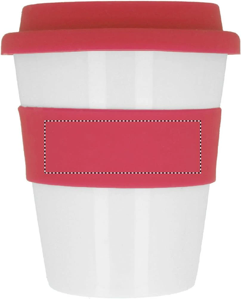PP pohár – červená – tlačová plocha – RIBBON