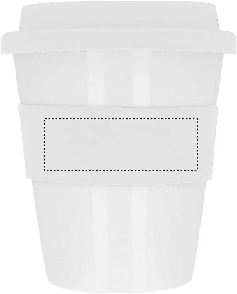PP pohár – bílá – tlačová plocha – RIBBON