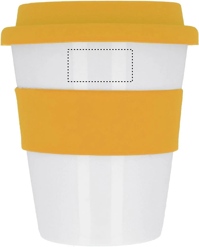 PP pohár – oranžová – tlačová plocha – MUG FRONT UPPER
