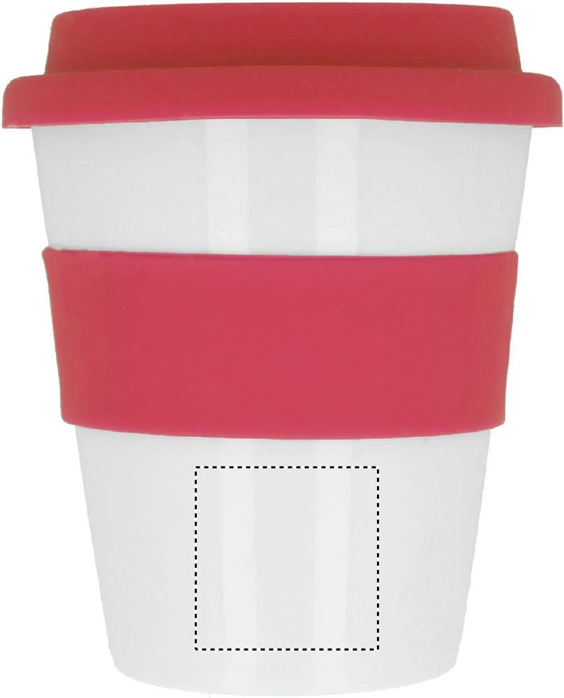 PP pohár – červená – tlačová plocha – MUG FRONT LOWER