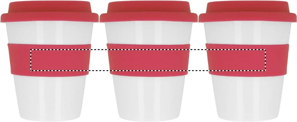 PP pohár – červená – tlačová plocha – ROUNDSCREEN RIBBON