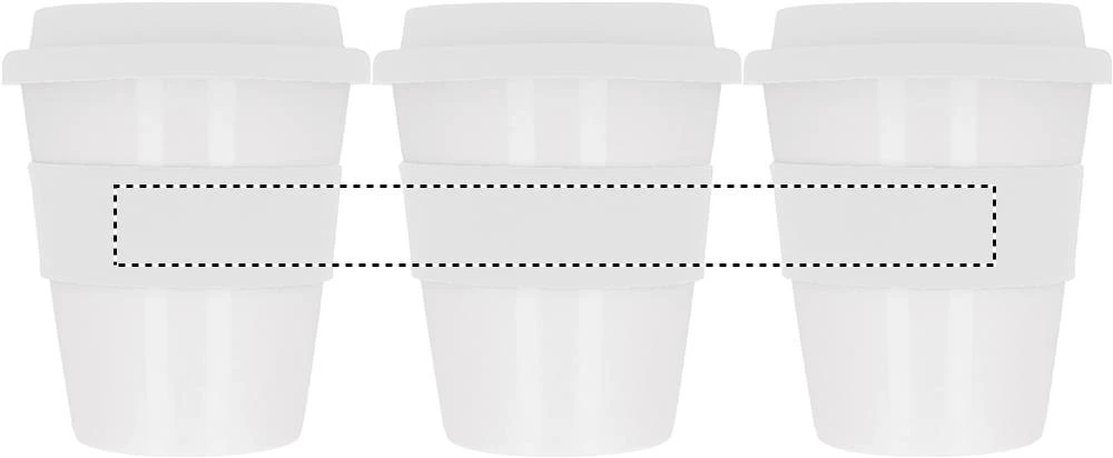PP pohár – bílá – tlačová plocha – ROUNDSCREEN RIBBON