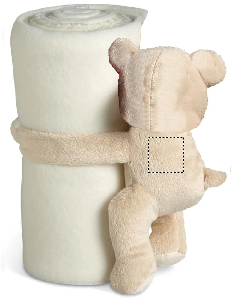 Fleecová deka s mackom – tlačová plocha – BACK SIDE 2