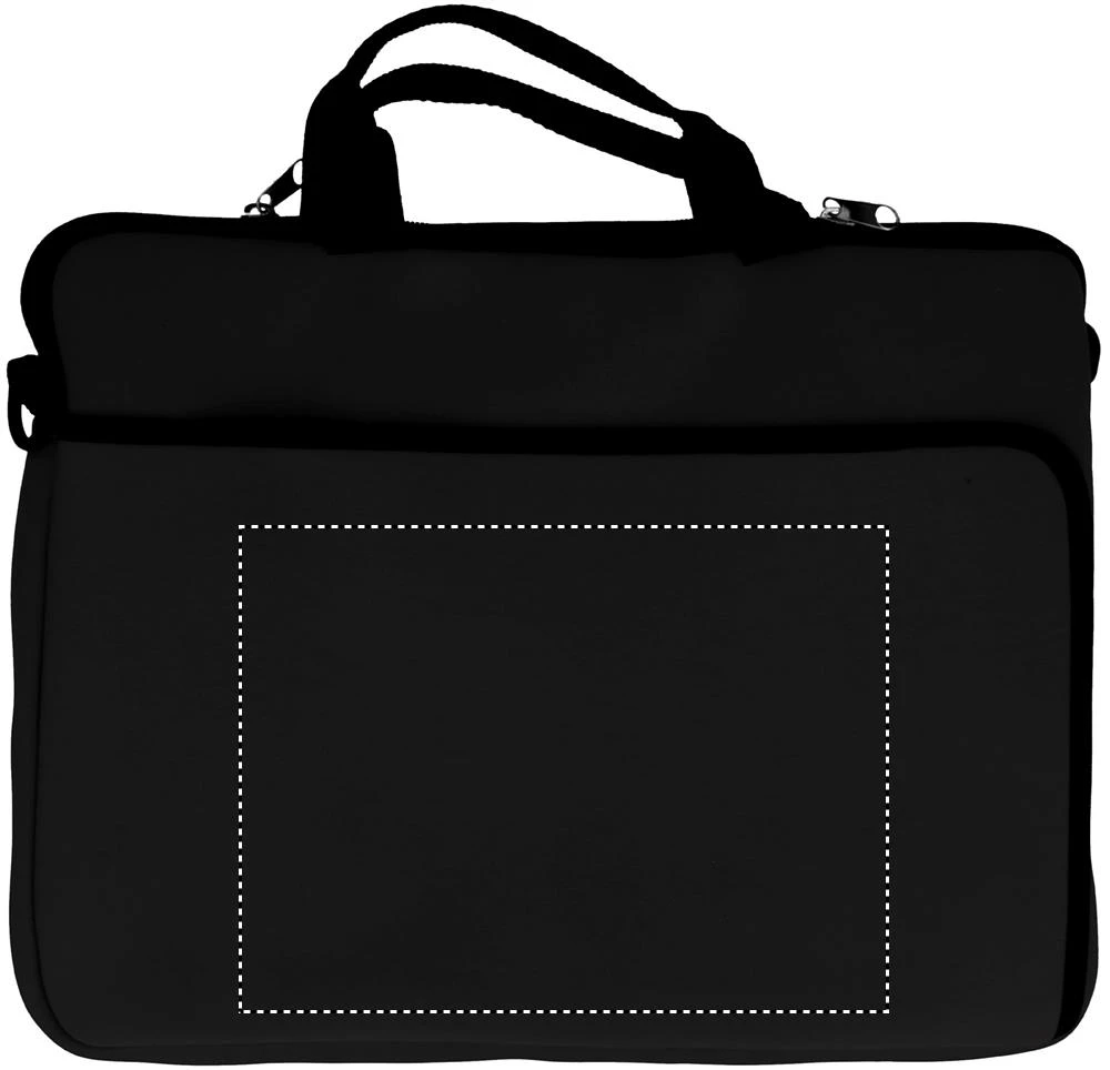 Obal na notebook – černá – tlačová plocha – Predná strana