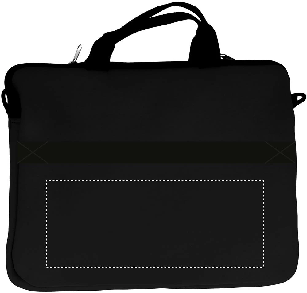Obal na notebook – černá – tlačová plocha – Zadná strana