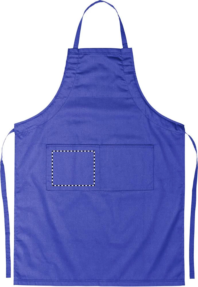 Nastaviteľná kuchynská zástera – modrá – tlačová plocha – FRONT POCKET RIGHT