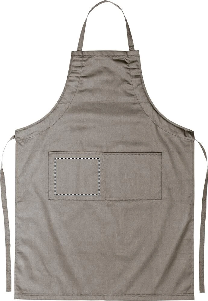 Nastaviteľná kuchynská zástera – šedá – tlačová plocha – FRONT POCKET RIGHT