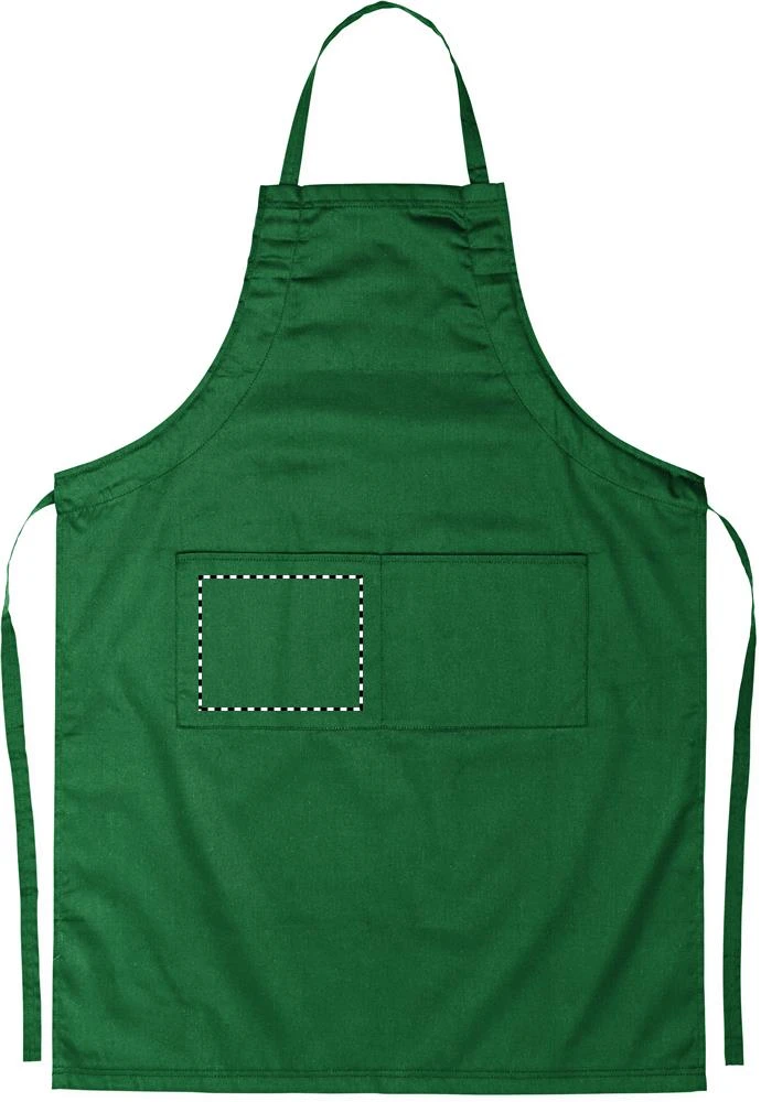 Nastaviteľná kuchynská zástera – zelená – tlačová plocha – FRONT POCKET RIGHT