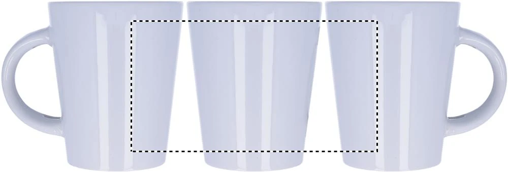 Sublimačný hrnček s lyžičkou – bílá – tlačová plocha – SIDE SUBLIMATION