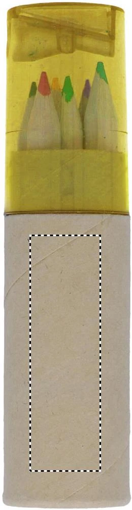 6 ks ceruziek – transparentní oranžová – tlačová plocha – CARTON BACK