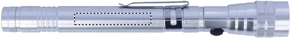 Výsuvné hliníkové svietidlo – stříbrná – tlačová plocha – BARREL LEFT