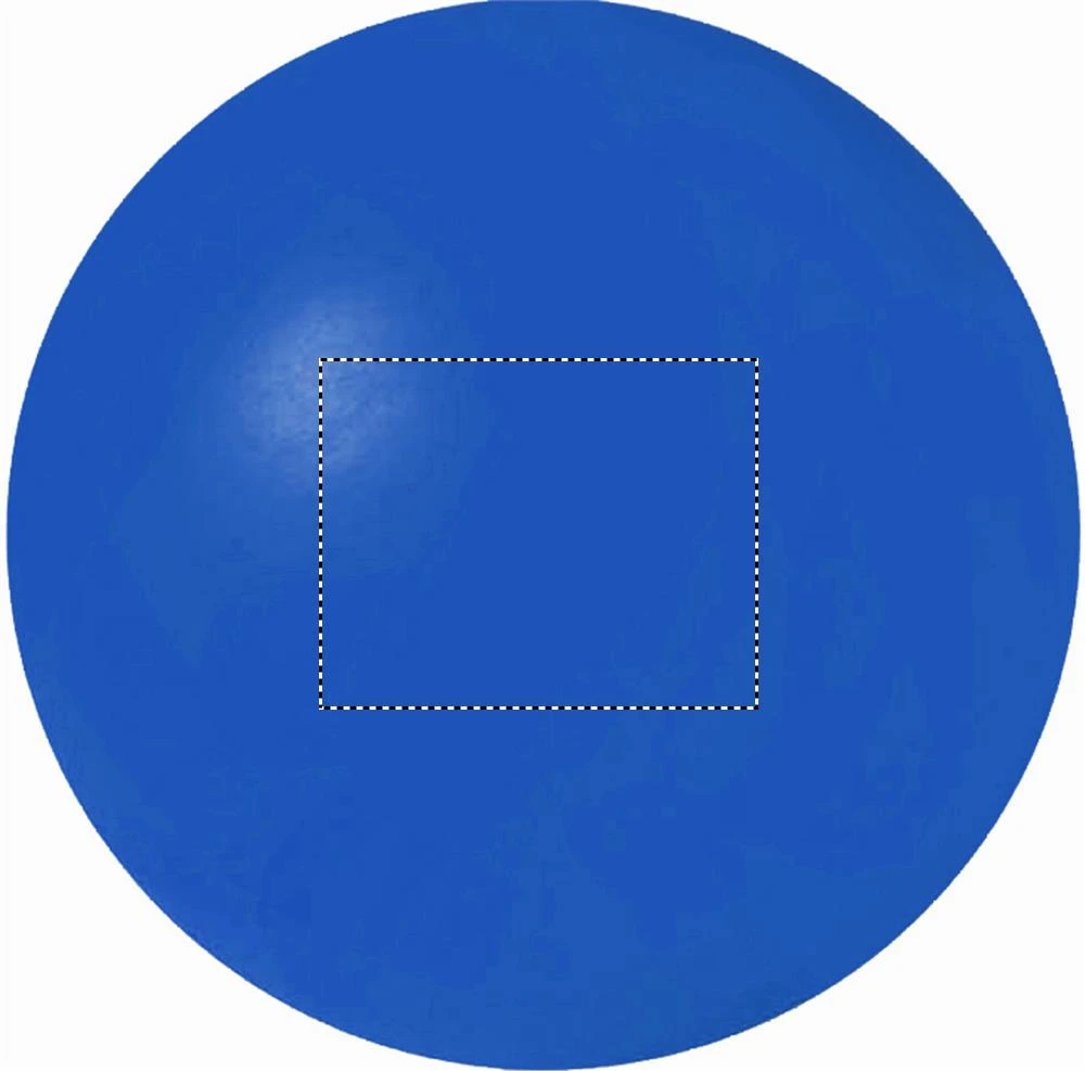 Antistresová lopta – modrá – tlačová plocha – Predná strana