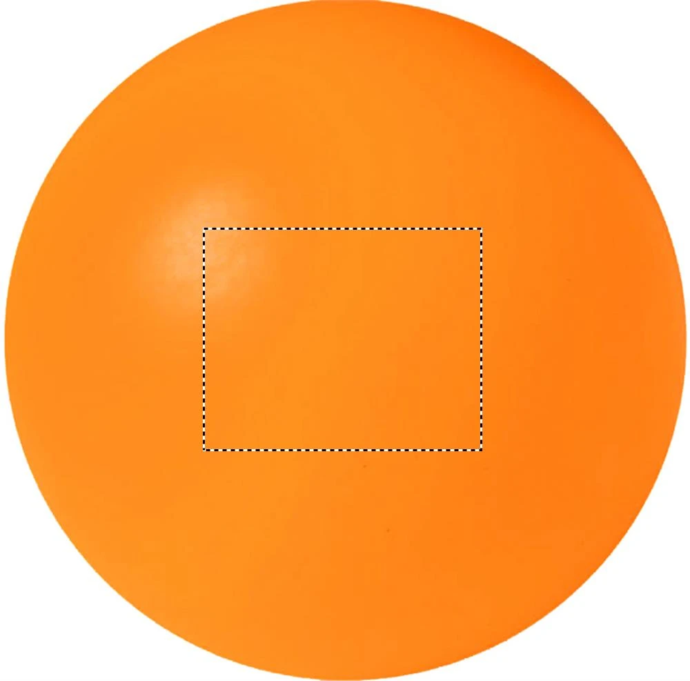 Antistresová lopta – oranžová – tlačová plocha – Predná strana