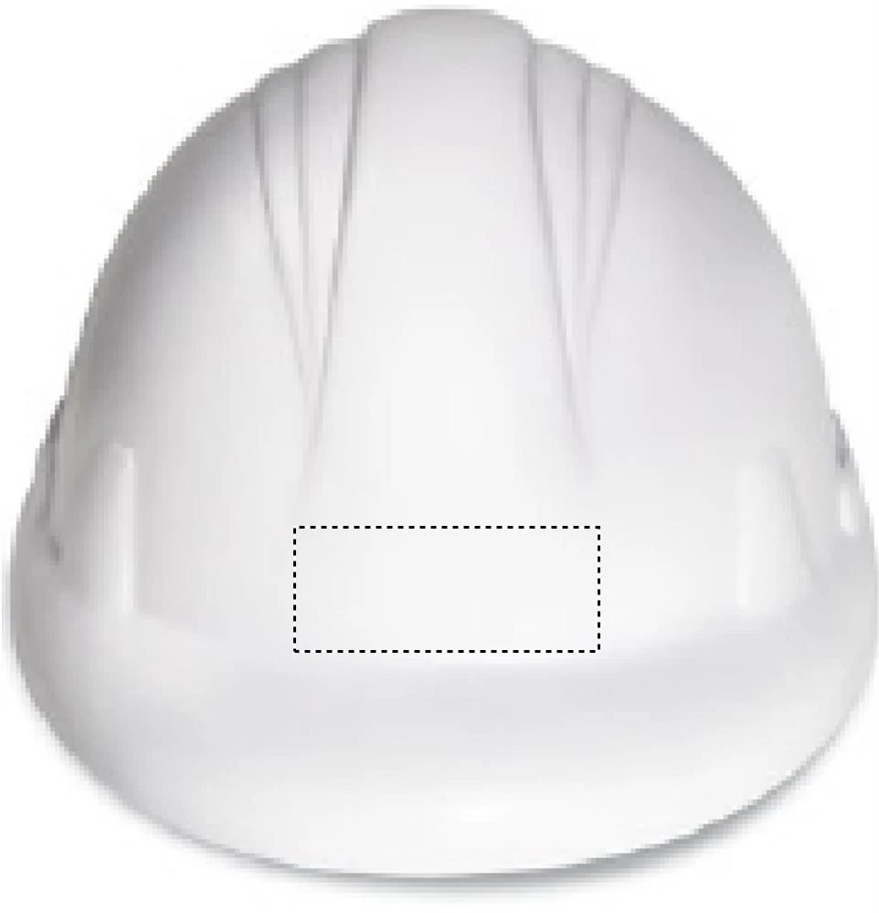 Anti-stress PU helma – bílá – tlačová plocha – Predná strana