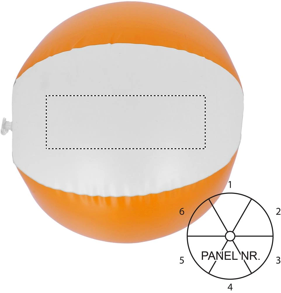 Nafukovacia plážová lopta – oranžová – tlačová plocha – PANEL 1