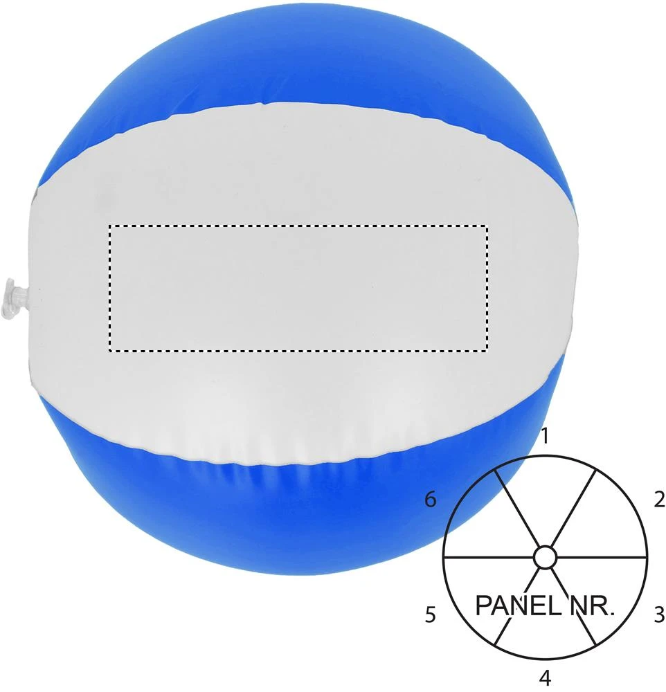 Nafukovacia plážová lopta – modrá – tlačová plocha – PANEL 3