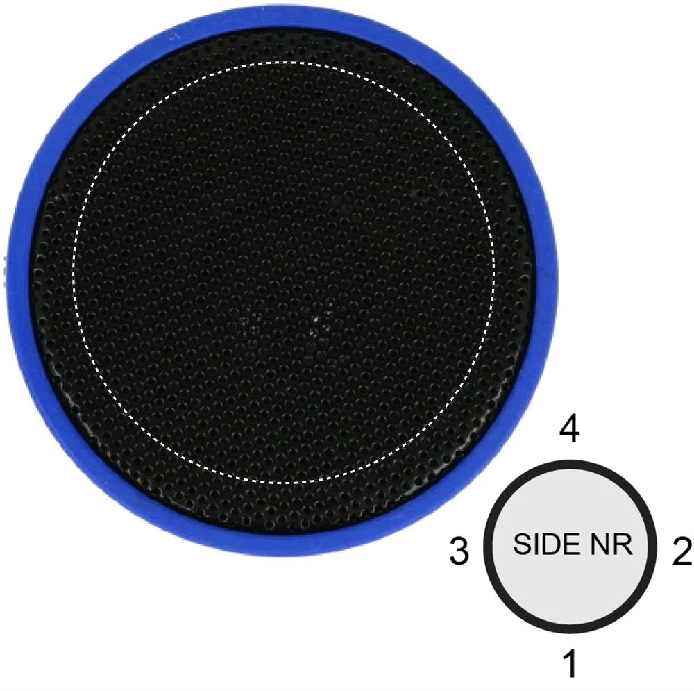 Guľatý Bluetooth reproduktor – královská modř – tlačová plocha – Vrch