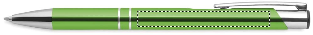 Guľôčkové pero elegantné – limetková – tlačová plocha – Klip (pre pravákov)