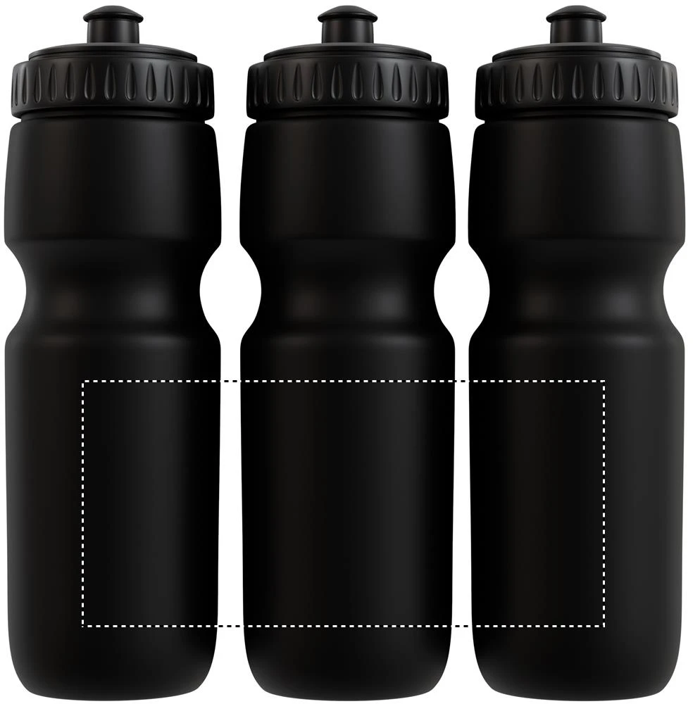 Športová fľaša 700 ml – černá – tlačová plocha – Dookola (rotačná sieťotlač)
