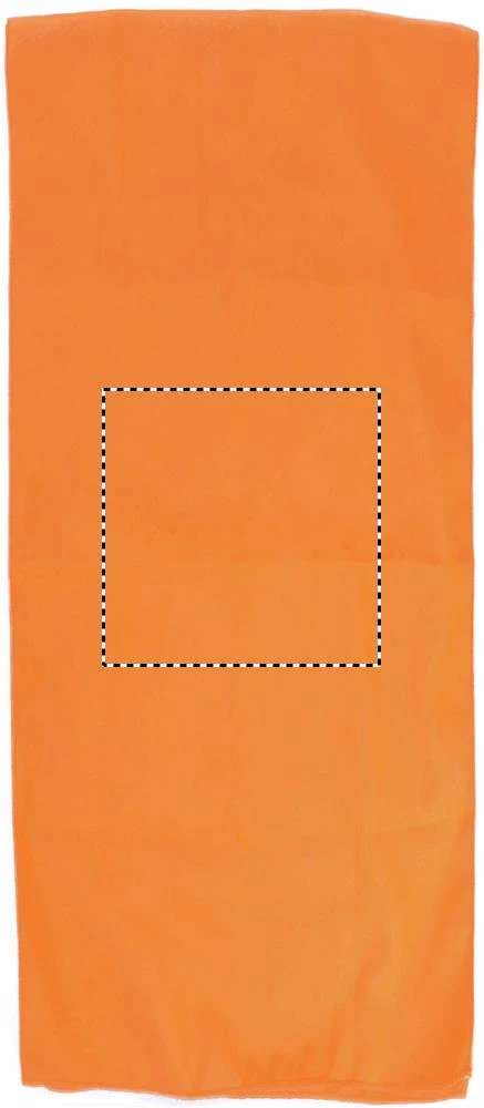 Športový uterák s obalom – oranžová – tlačová plocha – TOWEL FRONT